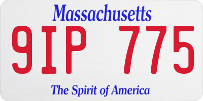 MA license plate 9IP775