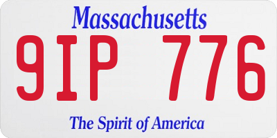 MA license plate 9IP776