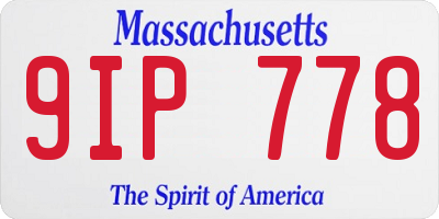 MA license plate 9IP778
