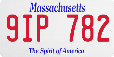 MA license plate 9IP782