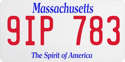 MA license plate 9IP783