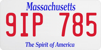MA license plate 9IP785