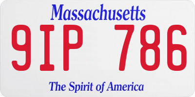 MA license plate 9IP786