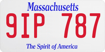 MA license plate 9IP787