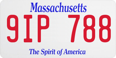 MA license plate 9IP788