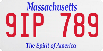 MA license plate 9IP789