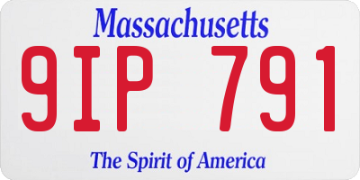 MA license plate 9IP791