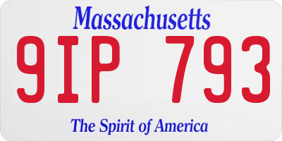 MA license plate 9IP793