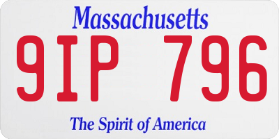 MA license plate 9IP796