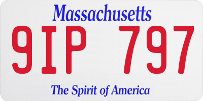 MA license plate 9IP797