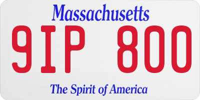 MA license plate 9IP800
