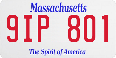 MA license plate 9IP801