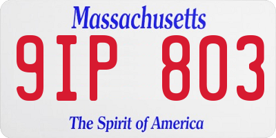 MA license plate 9IP803