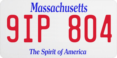 MA license plate 9IP804