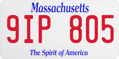 MA license plate 9IP805