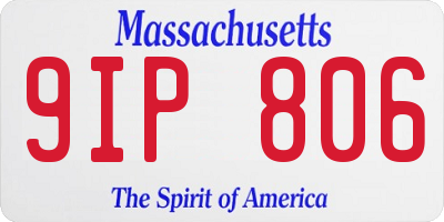 MA license plate 9IP806