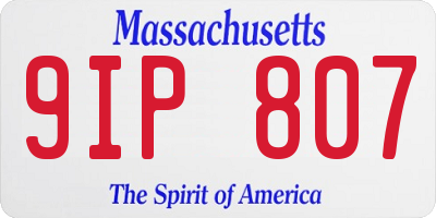 MA license plate 9IP807
