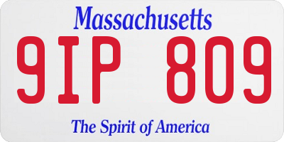 MA license plate 9IP809