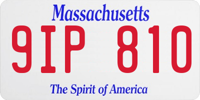 MA license plate 9IP810