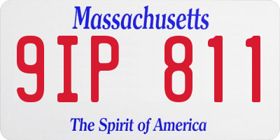 MA license plate 9IP811