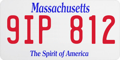 MA license plate 9IP812