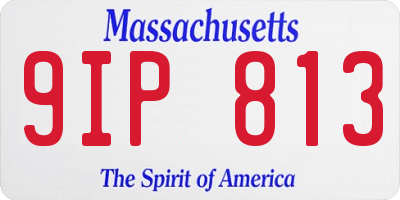 MA license plate 9IP813