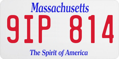 MA license plate 9IP814