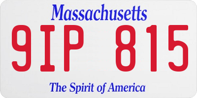 MA license plate 9IP815