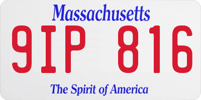 MA license plate 9IP816
