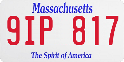 MA license plate 9IP817
