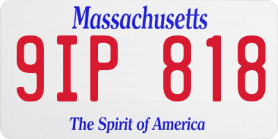 MA license plate 9IP818