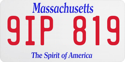 MA license plate 9IP819