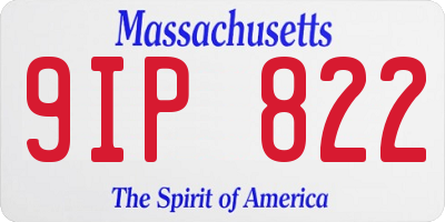 MA license plate 9IP822