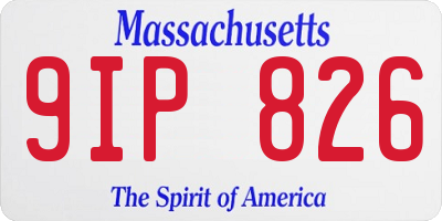 MA license plate 9IP826