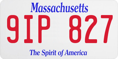 MA license plate 9IP827