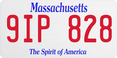 MA license plate 9IP828