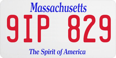 MA license plate 9IP829