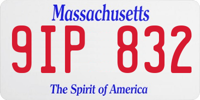 MA license plate 9IP832