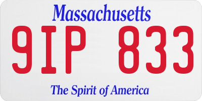 MA license plate 9IP833