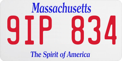 MA license plate 9IP834