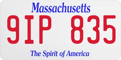 MA license plate 9IP835