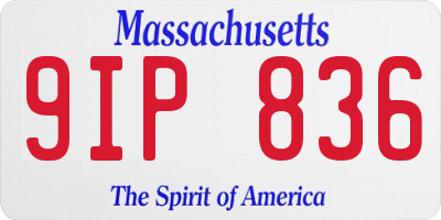 MA license plate 9IP836