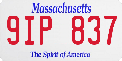 MA license plate 9IP837