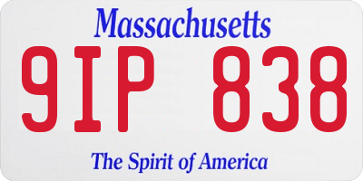 MA license plate 9IP838