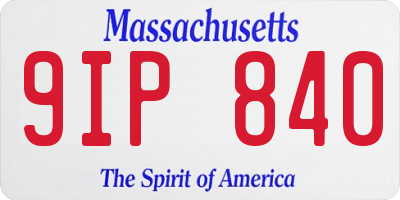 MA license plate 9IP840