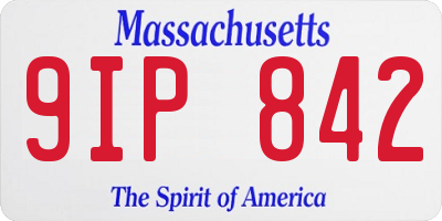 MA license plate 9IP842