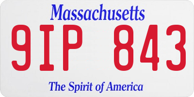 MA license plate 9IP843