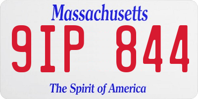 MA license plate 9IP844
