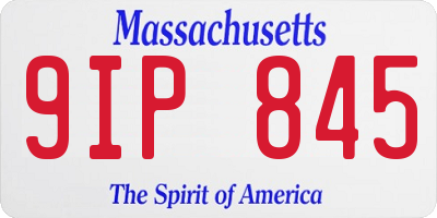 MA license plate 9IP845