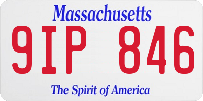 MA license plate 9IP846
